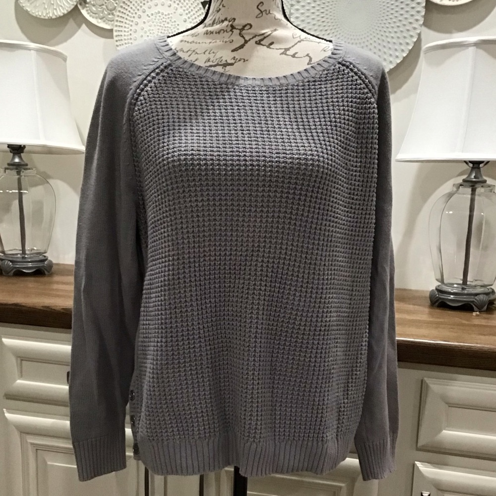 Karen Scott Light Gray Knit Sweater